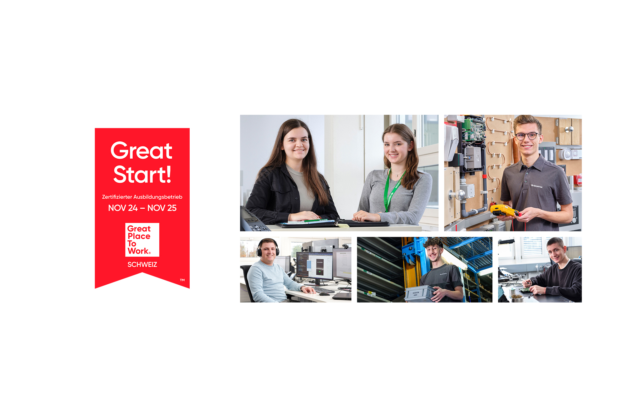 Securiton ist ein «Great Start» Lehrbetrieb 
